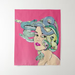 Tapete De Parede Medusa Pop art<br><div class="desc">Uma ilustração em estilo pop de arte de Medusa que tem cabelo feito de oito cobras. design para pessoas que têm interesse em mitos e lendas gregas. Se ela te olhar nos olhos,  você vai virar pedra.</div>