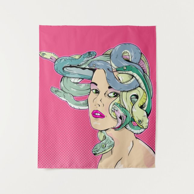 Tapete De Parede Medusa Pop art (Frente)