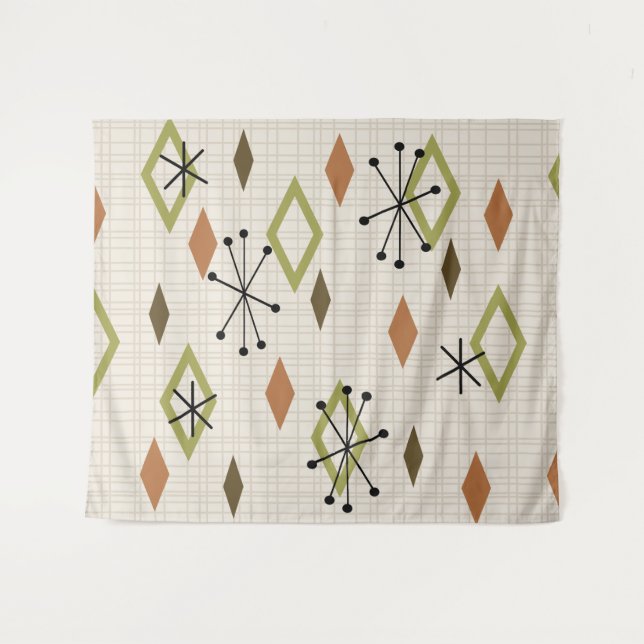 Tapete De Parede Meio século de diamantes modernos "Nature Tones" (Frente (Horizontal))