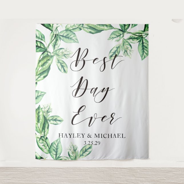 Tapete De Parede Melhor Dia Ever Fundo Fotográfico de Casamento Ver (Frente)