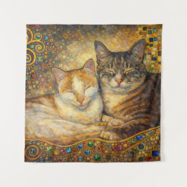 Tapete De Parede Melhores Amigos Gatos inspirados em Klimt