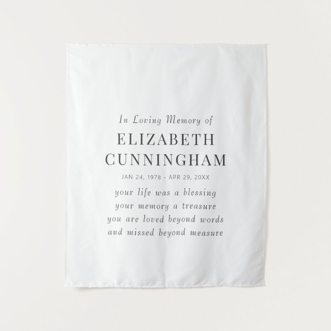 Tapete De Parede Memorial Moderno Simples Citação Em Memória Afetuo (Frente)