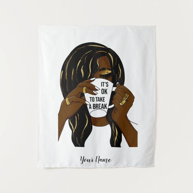 Tapete De Parede Menina Negra Mulher Americana Inspiracional (Frente)