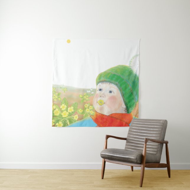 Tapete De Parede Menino com Primroses Selvagens (In Situ)