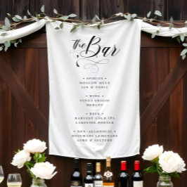 Tapete De Parede Menu Bar preto e branco do Casamento Elegante Chic