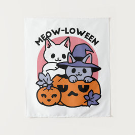 Tapete De Parede Meow-Loween - Design de Gato de Halloween