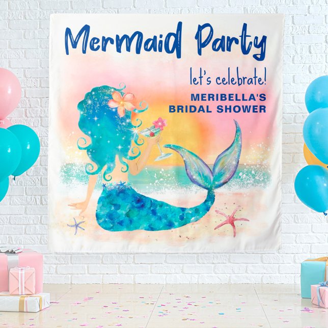 Tapete De Parede Mermaid Sea Tropical Beach Photo Backdrop Tapestry (Criador carregado)