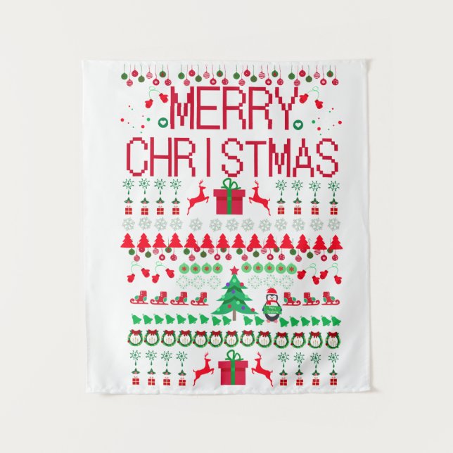 Tapete De Parede Merry Christmas "Ugly Sweater" design (Frente)