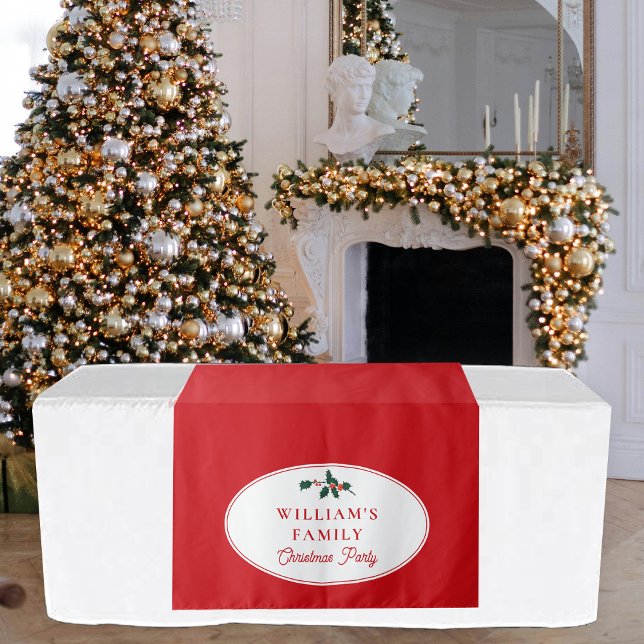 Tapete De Parede Mesa de Buffet da Festa de Natal Familiar (Family Christmas Dinner Party Table Sign Runner Tapestry)