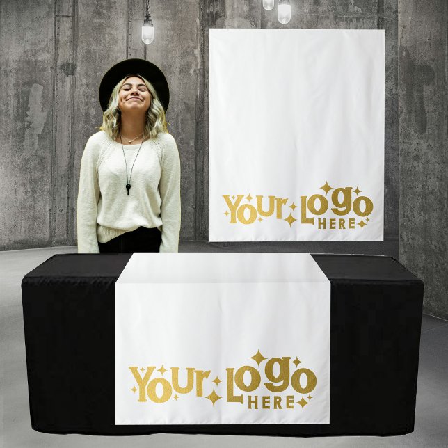 Tapete De Parede Mesa para cima Compra Banner de negócios Banner de (Pop Up Shop Table Runner Banner Business Logo Gold Tapestry)