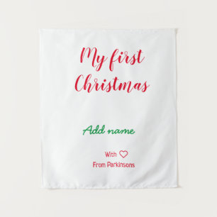 Tapete De Parede Meu primeiro Natal adiciona o nome da família com