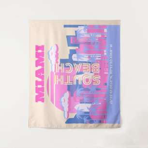 Tapete De Parede Miami Beach, Miami Viagem Art, Preppy