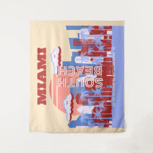 Tapete De Parede Miami Beach, Miami Viagem Art, Retro