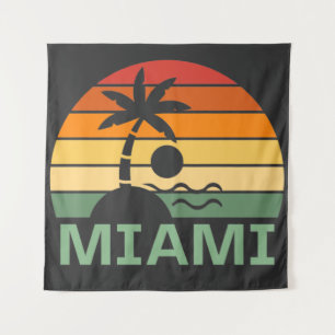 Tapete De Parede Miami Florida Vintage Palm Trees Summer Beach