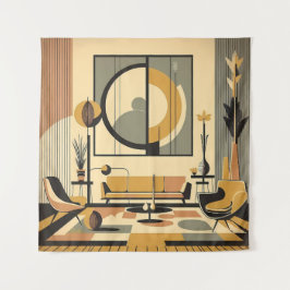 Tapete De Parede Mid Century Interior Design Autumn Hues Livingroom