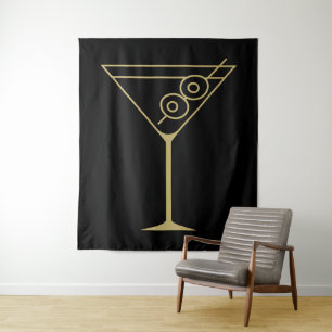 Tapete De Parede Mid Century Modern Gold 2 Azeitona Martini