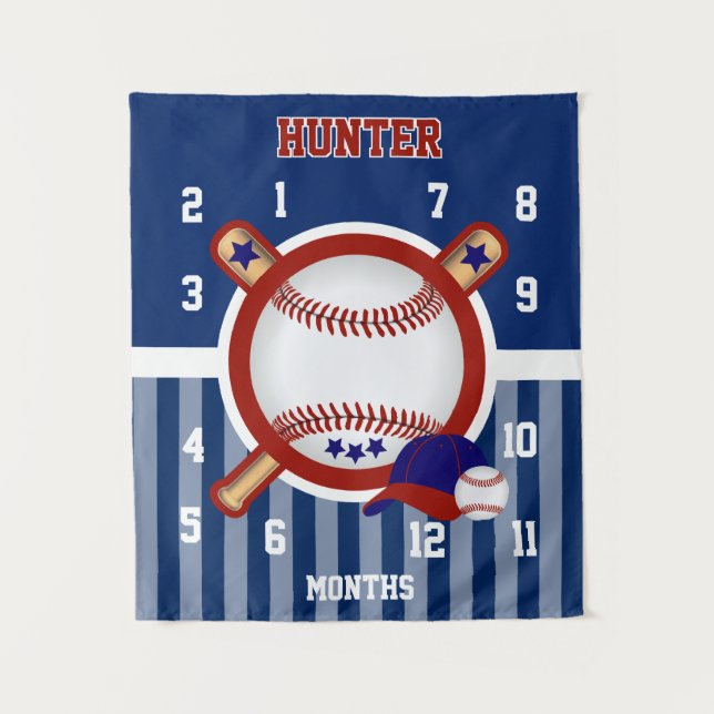 Tapete De Parede Milestone Baby Photo Prop Baseball ⚾ Esporte (Frente)