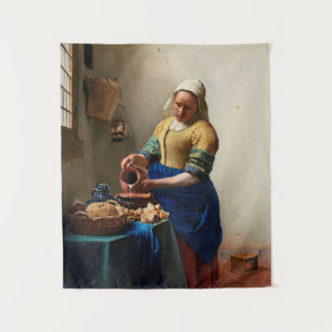 Tapete De Parede Milkmaid Kitchen Maid por Johannes Vermeer