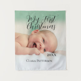 Tapete De Parede Minha primeira foto de bebê de Natal adiciona nome