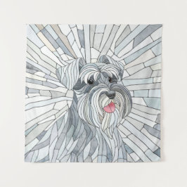 Tapete De Parede Miniatura Schnauzer - Arte do Mosaico