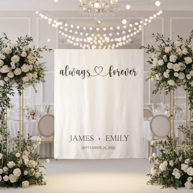 Tapete De Parede Minimalist Always & Forever Wedding Backdrop (Criador carregado)