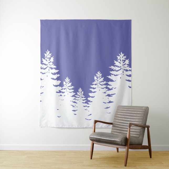 Tapete De Parede Minimalist pine tree silhouette (In Situ)