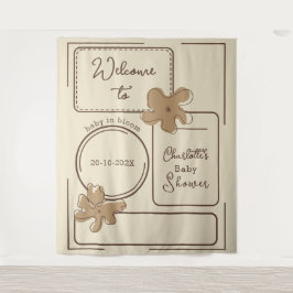 Tapete De Parede Minimalist Style Flower Notes Baby Shower Backdrop