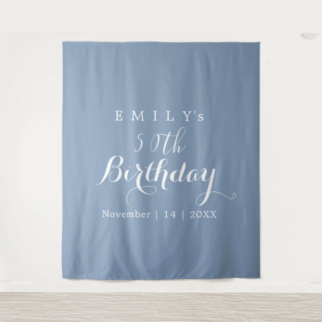 Tapete De Parede Minimalist Typography Birthday Party Design  (Frente)