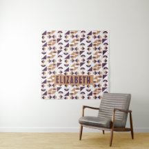 Minimalista Boho Roxo & Dourado Abstrato Nome Pers