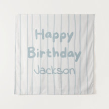 Minimalista Moderno Menino Faixa Azul Aniversário 