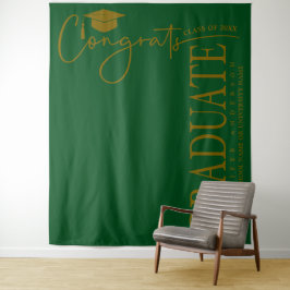 Tapete De Parede Minimalista Verde Esmeralda & Dourado Parabéns Gra