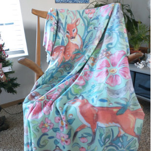 Tapete De Parede Mint Green Woodland Animal Deer Fox Rabbit Large 