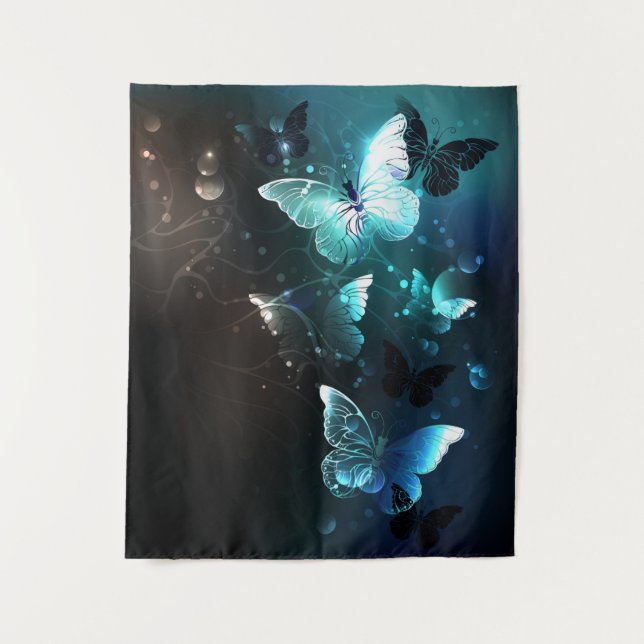 Tapete De Parede Mint Night Butterflies (Frente)