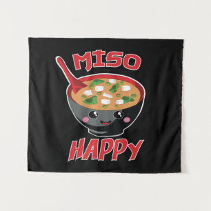 Tapete De Parede Miso Happy Funny Comida Kawaii
