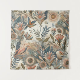 Tapete De Parede Mistura boêmica de chá, magenta, flores roxas