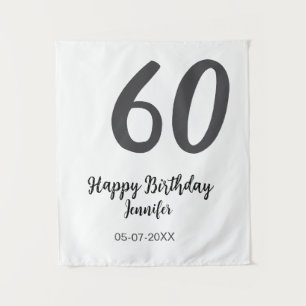 Tapete De Parede modelo de 60º aniversário adicionar nome data ano 