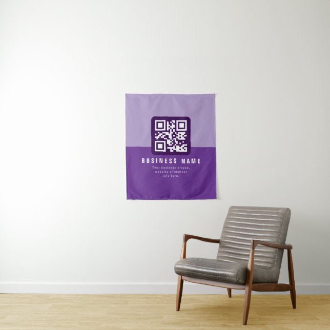 Tapete De Parede Modelo de código QR moderno editável | Púrpura (In Situ)