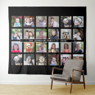 Tapete De Parede Modelo de Colagem de 24 Fotos com Texto Personaliz