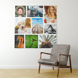 Tapete De Parede Modelo de Colagem de Fotografias Personalizada 9 B