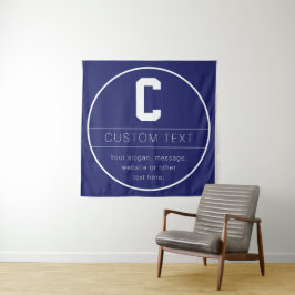 Tapete De Parede Modelo de Nome & Monograma Únicos | Azul-Marinho