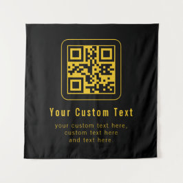 Tapete De Parede Modelo de QR Code e Texto Editável | Preto e Doura