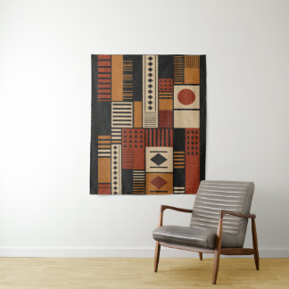 Tapete De Parede Modern Afrocentric Silhouette Terracotta Boho 