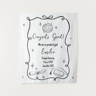 Tapete De Parede Modern doodle Graduation Welcome Sign