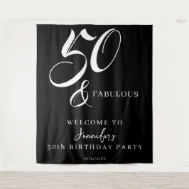 Tapete De Parede Modern Elegant Black White Fifty Fabulous Birthday