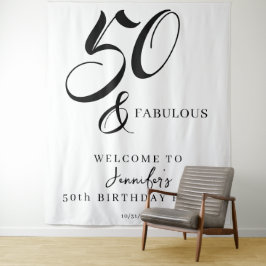 Tapete De Parede Modern Elegant Black White Fifty Fabulous Birthday