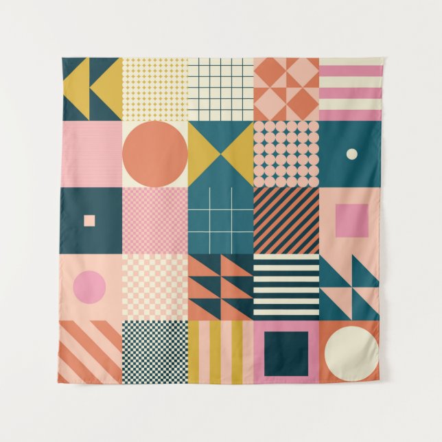 Tapete De Parede Modern geometric abstract pattern design with simp (Frente)