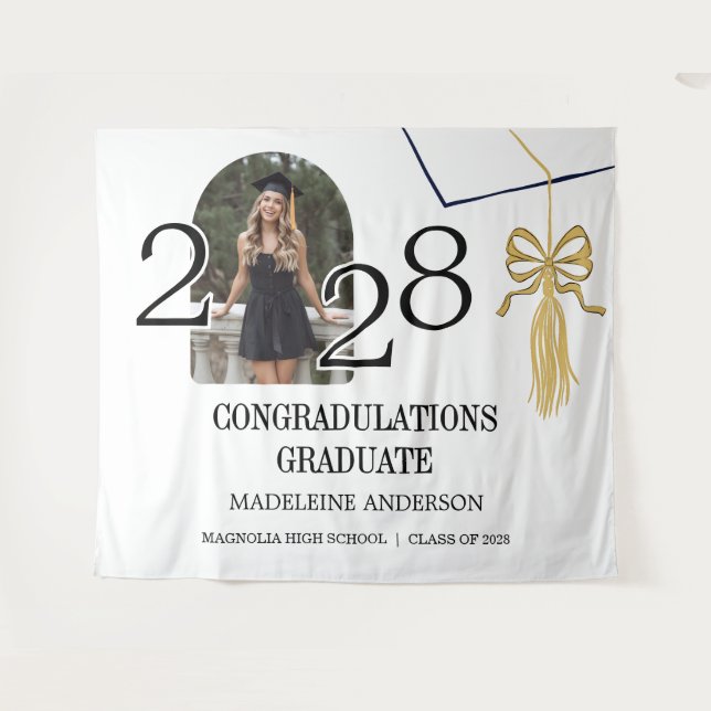 Tapete De Parede Modern Graduation Cap  and Tassel Gold Photo (Frente (Horizontal))