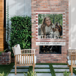 Tapete De Parede Modern Minimalist Striped 30th Birthday Photo