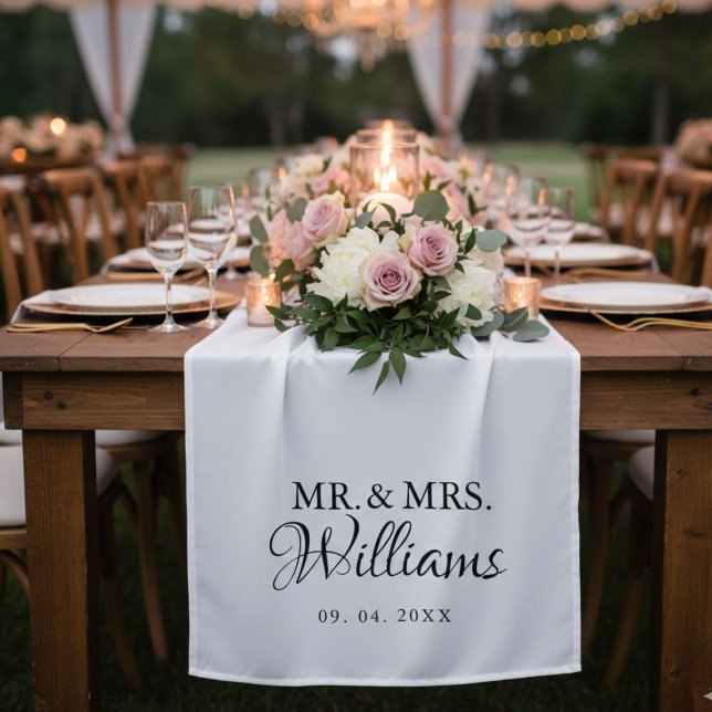 Tapete De Parede Modern Minimalist Wedding Personalized name Sign (Criador carregado)