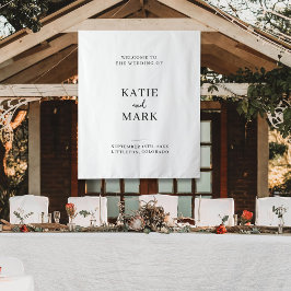 Tapete De Parede Modern Welcome To Our Wedding Fabric Sign 